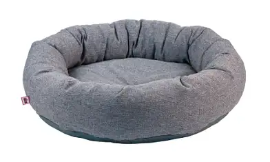 ZOOexpress Лежанка для кошек и собак пухлик круглый Nord, серый, мебельная ткань